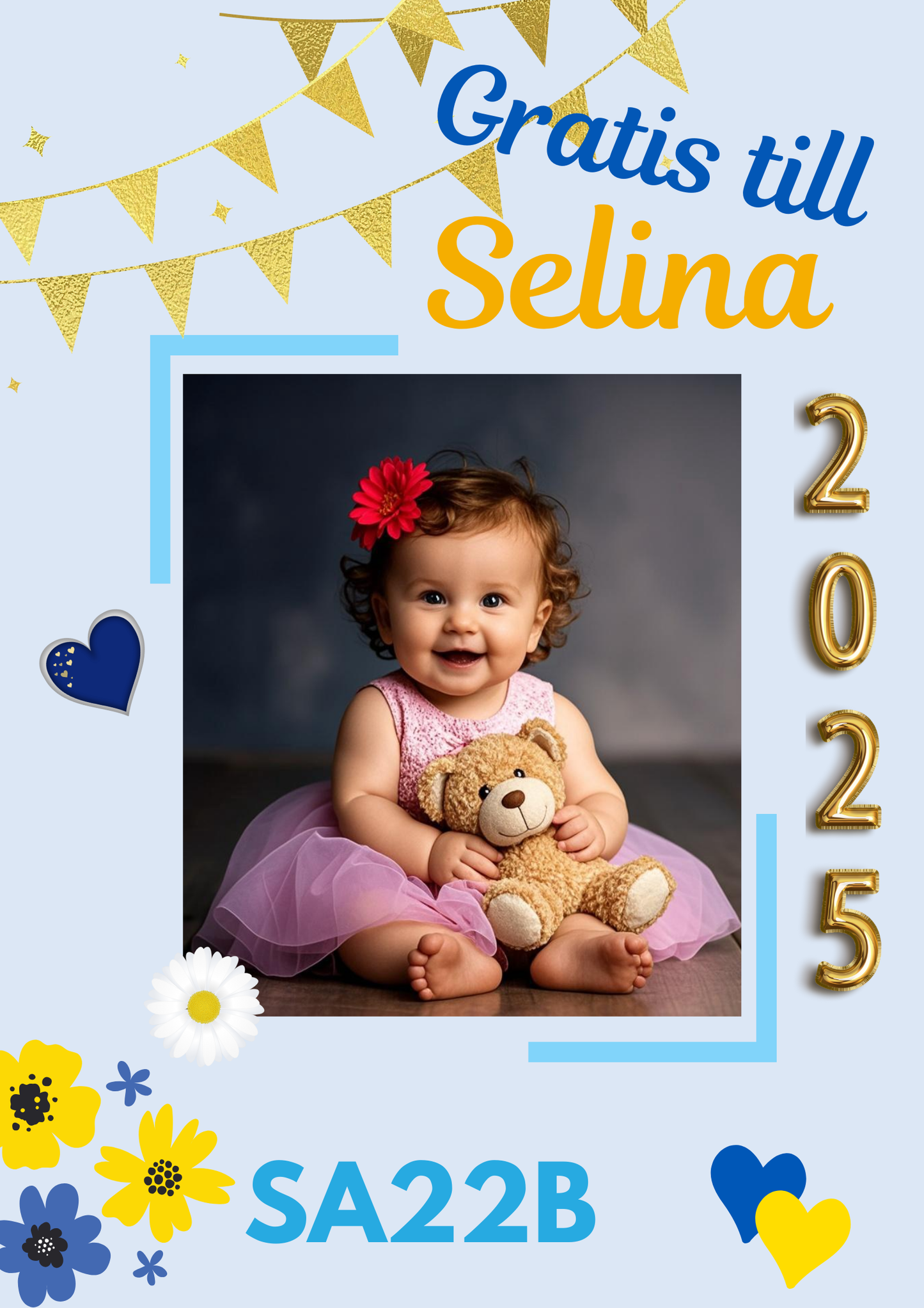 50*70cm, dubbelsidig studentskylt