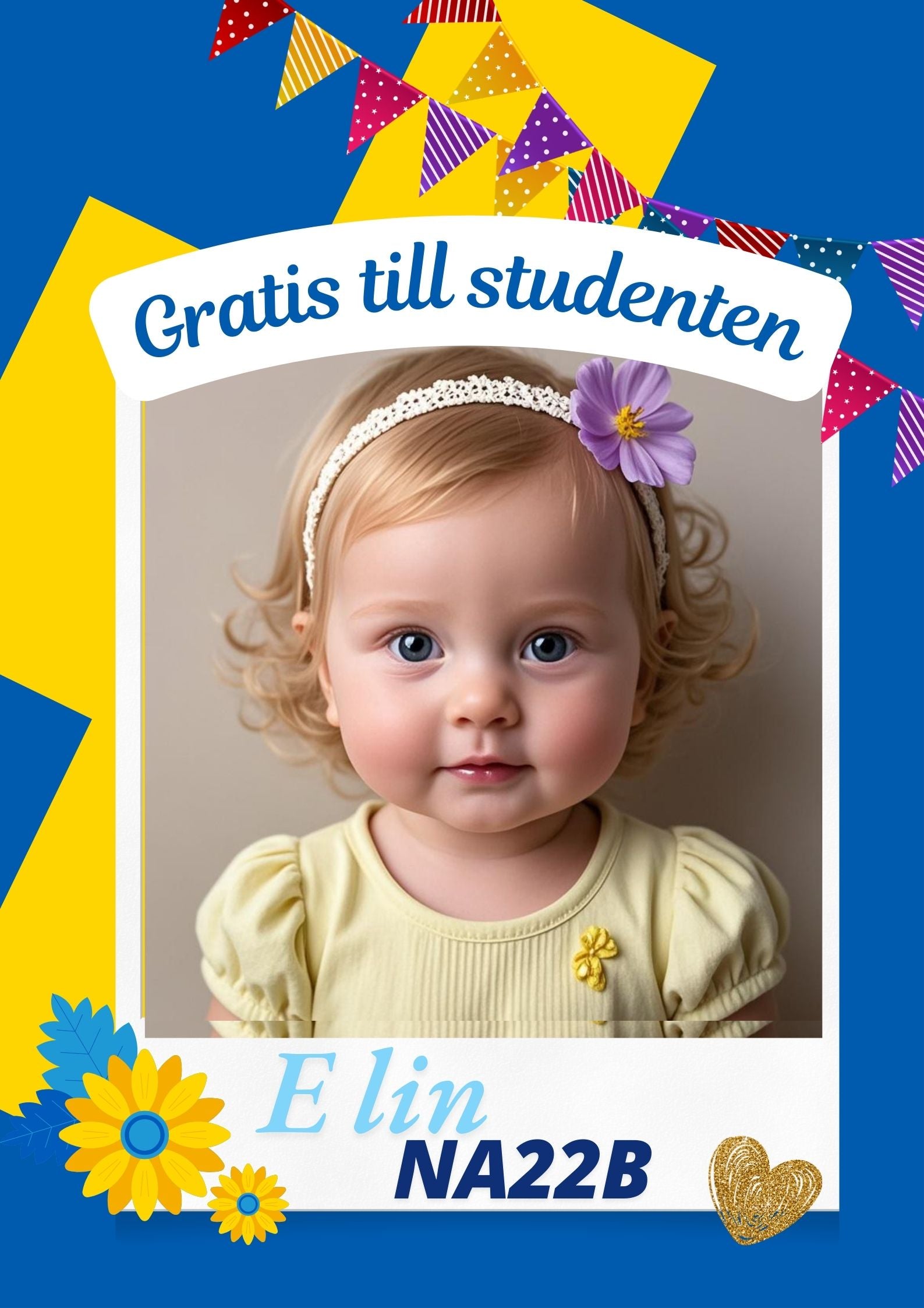50*70 dubbelsidia studentskylt