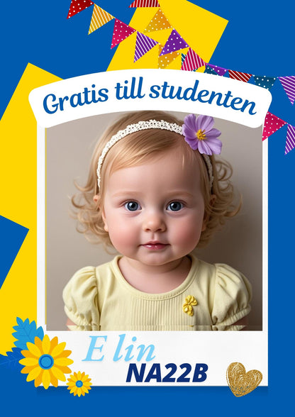 50*70 dubbelsidia studentskylt