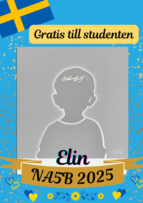 Unik studentskylt i vattentåligt material

