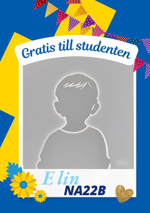 Färgglad studentskylt för studentdagen
